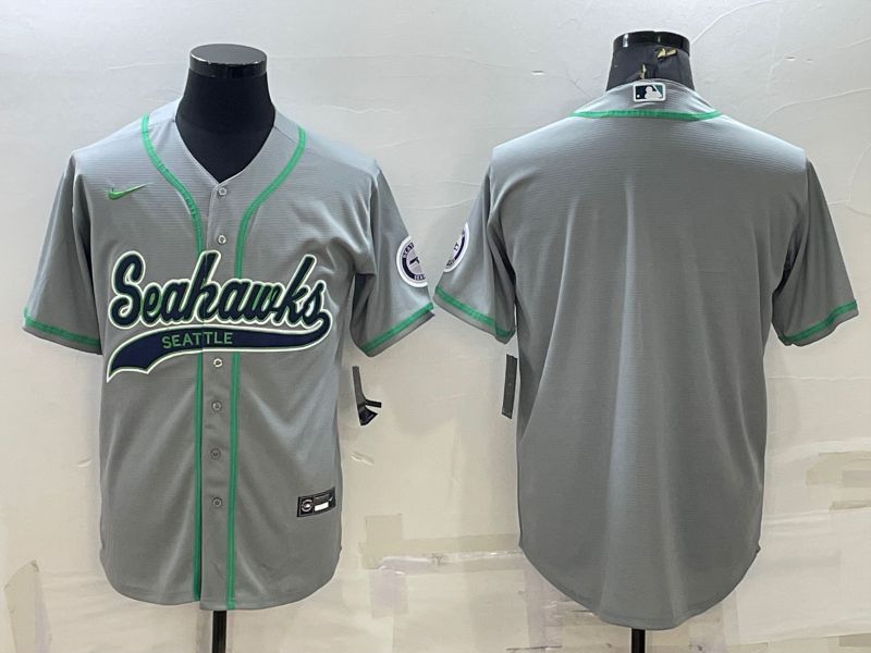 Men Seattle Seahawks Blank Grey 2022 Nike Co branded NFL Jersey->seattle seahawks->NFL Jersey